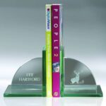 Book Ends, Plain, 6"W Jade Glass