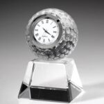Golf Ball Clock W/ Base, 3.75"H Optic Crystal