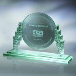 Corona Award, 11"W Jade Glass Award