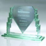 Armor Award, 11"W Jade Glass Award