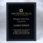Black Glass Plaque, Jade Glass with black coating Award
