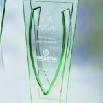 Victory Vase, 8.25"H Jade Glass