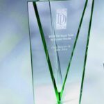 Tri-Point Vase, 8"H Jade Glass