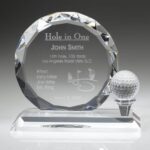 Round Golf, Optic Crystal Trophy