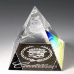 Pyramid Paperweight, Optic Crystal Gift