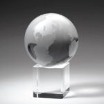 Globe On Cube W/o Line, Optic Crystal Gift