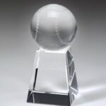 Baseball w/Tall Base, Optic Crystal Trophy