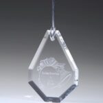 Christmas Ornament, Teardrop, 3"W Optic Crystal