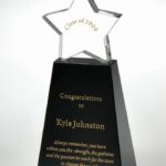 Clear Star on Black Base, Optic Crystal Trophy