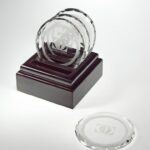 Round Coaster 4pcs/Set, 3.5"W Optic Crystal
