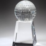 Golf Ball w/Tall Base, Optic Crystal Trophy
