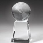 Globe w/Tall Base, Optic Crystal Award