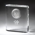Merit Desktop Clock, 4.5"H Optic Crystal