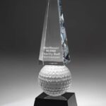 Monumental Golf Obelisk, Optic Crystal Trophy