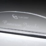 Name Plate  w/ Base, 13"W Optic Crystal