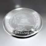 Magnify Paperweight, 3.25"W Optic Crystal