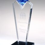Blue Rising Diamond, Optic Crystal Trophy