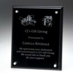 Black Glass Plaque w/ Glass, Jade Glass Award