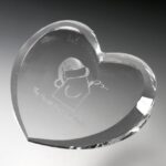 Heart Paperweight, 4.25"W Optic Crystal