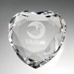 Faceted Heart, 3"W Optic Crystal