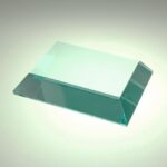 Mitered Edge Paperweight, 3/4", 4"W Jade Glass