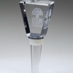 Wine Bottle Stopper, Trapezoid, 4"H Optic Crystal