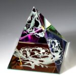 Rainbow Colored Pyramid, 3"H Optic Crystal