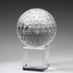 Golf Ball On Cube, Optic Crystal Gift