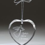 Christmas Ornament, Heart, 3"W Optic Crystal