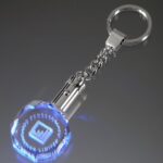 Octagon Keychain w/ Blue LED Light