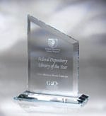 An etched award