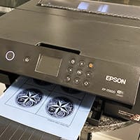 Epson printer printing couple of designs